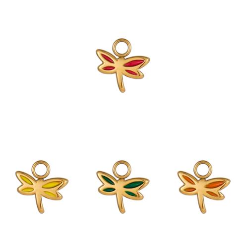 エナメル質のステンレス　ペンダント, 304ステンレススチール, 蝶, ゴールドメッキ, DIY, 無色, 売り手 パソコン