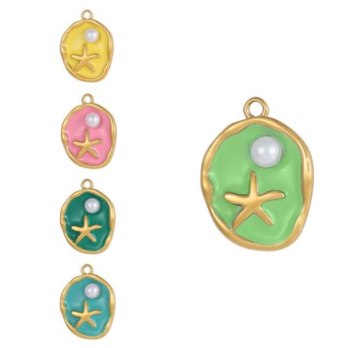 エナメル質のステンレス　ペンダント, 304ステンレススチール, とともに プラスチック製パール, ゴールドメッキ, DIY, 無色, 売り手 パソコン