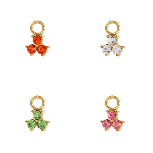 Pendentifs en acier inoxydable strass, Acier inoxydable 304, Placage de couleur d'or, DIY & avec strass, plus de couleurs à choisir, Vendu par PC