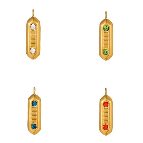 Pendentifs en acier inoxydable strass, Acier inoxydable 304, Placage de couleur d'or, DIY & avec strass, plus de couleurs à choisir, Vendu par PC