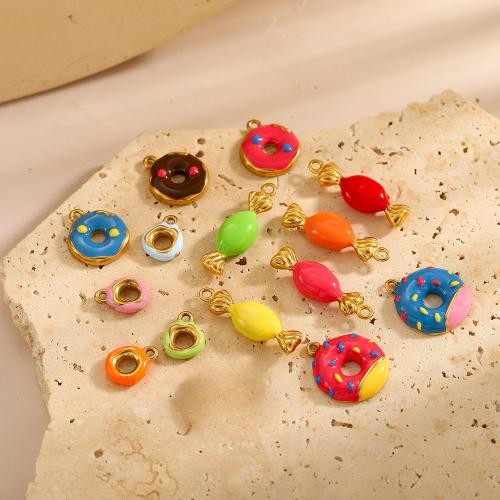 エナメル質のステンレス　ペンダント, 304ステンレススチール, ゴールドメッキ, DIY, 無色, 売り手 パソコン