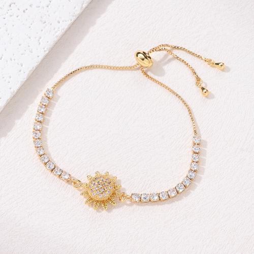 Pulseras de latón de diamantes de imitación , metal, chapado, rotativo & diferentes estilos para la opción & para mujer & con diamantes de imitación, dorado, longitud:aproximado 16 cm, Vendido por UD