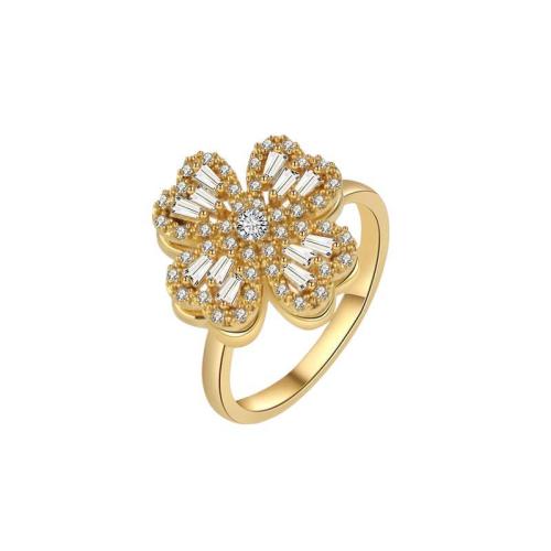 Bague en laiton strass, Placage, rotatif & pour femme & avec strass, plus de couleurs à choisir Vendu par PC