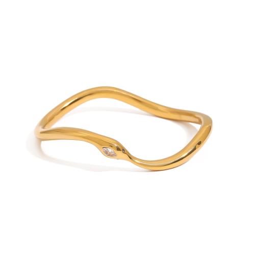 Acier inoxydable 304 bracelet ordinaire, Plaqué or 18K, styles différents pour le choix & pour femme & avec strass, Vendu par PC