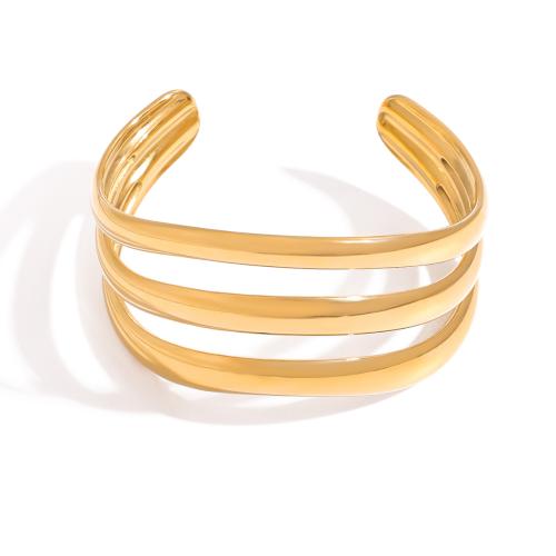 Acier inoxydable 304 bracelet manchette, Placage, bijoux de mode & pour femme & creux, doré, Vendu par PC