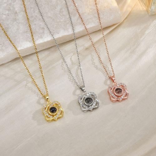 Collier en laiton strass, avec verre, Placage, pour femme & avec strass & creux, plus de couleurs à choisir Environ 41-50 cm, Vendu par PC
