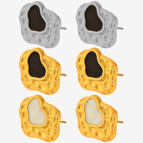 Acier inoxydable 304 boucle d oreille dormeuse, Placage, bijoux de mode & pour femme & émail, plus de couleurs à choisir, Vendu par paire