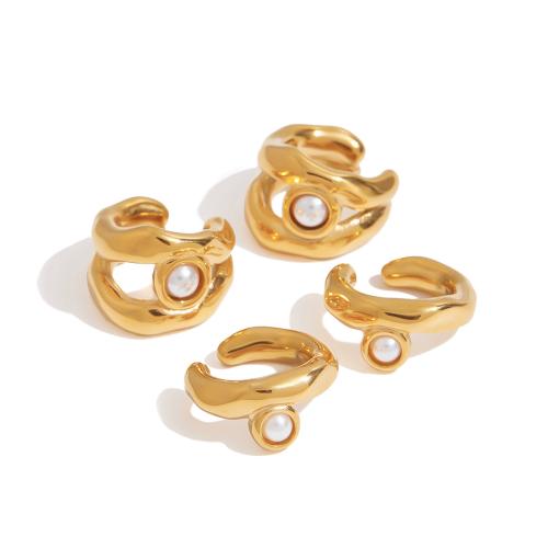 Parures de bijoux en acier inoxydable, Acier inoxydable 304, avec perle de plastique, Placage, bijoux de mode & styles différents pour le choix & pour femme, doré, Vendu par PC