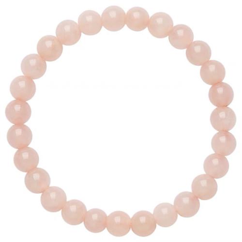Rose Quartz Bracelet, handmade, fashion jewelry & for woman, pink Approx 17.8 