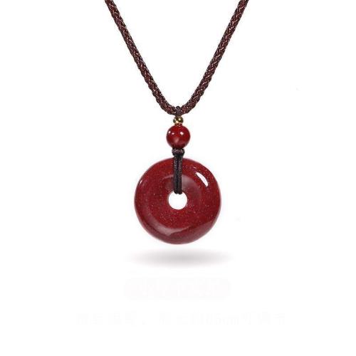 cinabre collier, avec Ciré de coton, fait à la main, bijoux de mode & unisexe, The perimeter is approximately 65cm and adjustable, Vendu par PC