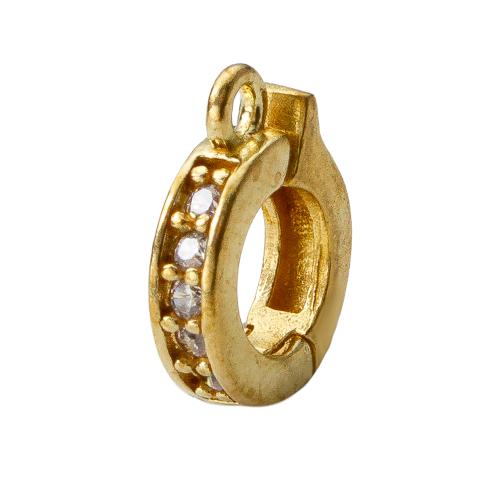 Strass Messing Anhänger, plattiert, DIY & mit Strass, goldfarben, 8.35x2.5x10.8mm, verkauft von PC