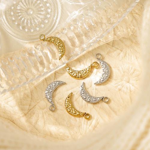 Stainless Steel Pendants, 304 Stainless Steel, Moon, plated, DIY 