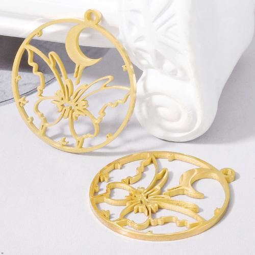 Stainless Steel Hollow Pendant, 304 Stainless Steel, Butterfly, plated, DIY 