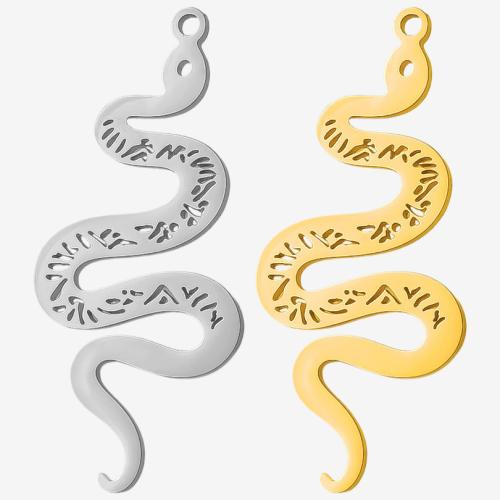 Pendentif creux en acier inoxydable, Acier inoxydable 304, serpent, Placage, DIY, plus de couleurs à choisir Vendu par sac