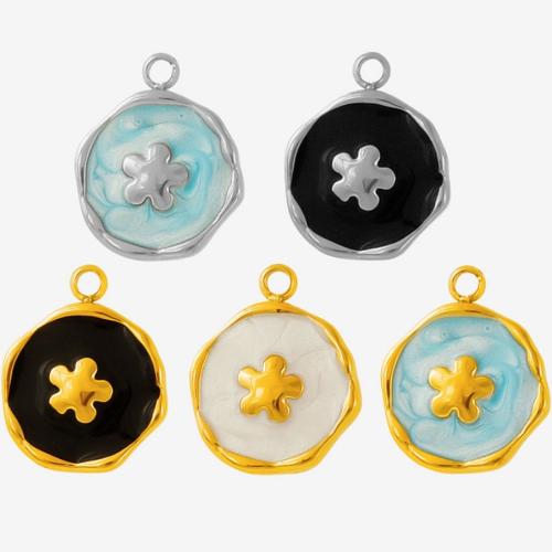 エナメル質のステンレス　ペンダント, 304ステンレススチール, ラウンド形, メッキ, DIY, 無色, 10パソコン/バッグ, 売り手 バッグ