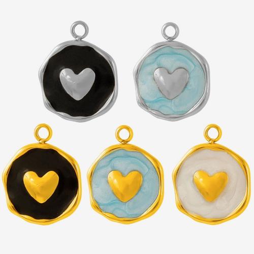 エナメル質のステンレス　ペンダント, 304ステンレススチール, ハート形, メッキ, DIY, 無色, 10パソコン/バッグ, 売り手 バッグ