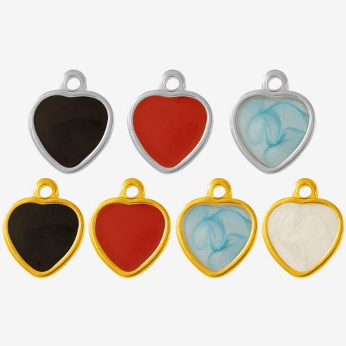 エナメル質のステンレス　ペンダント, 304ステンレススチール, ハート形, メッキ, DIY, 無色, 10パソコン/バッグ, 売り手 バッグ