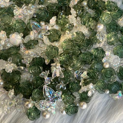 résine goutte, modèle mixte & normes différentes pour le choix, vert, beads length 20-40mm, Vendu par PC