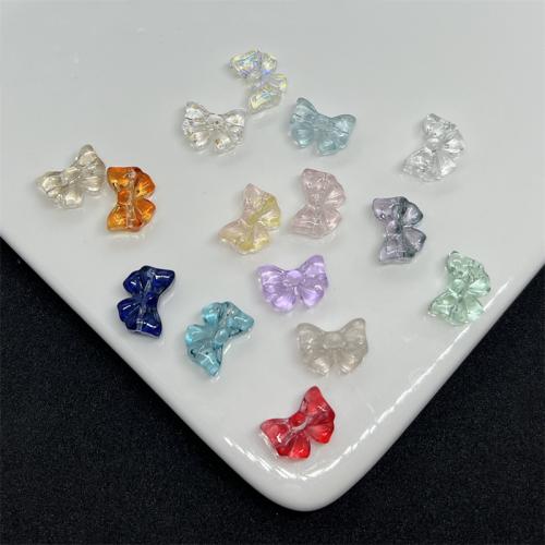 Perles murano faites à la main , chalumeau, Noeud papillon, vernis au four, DIY, Couleur aléatoire, 14mm, Vendu par PC