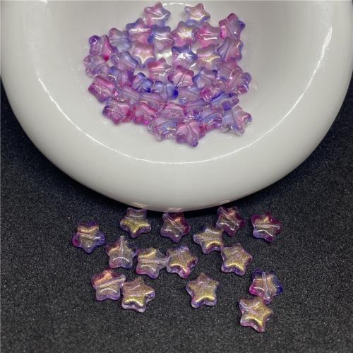 Perles murano faites à la main , chalumeau, étoile, DIY, Couleur aléatoire, 8mm, Vendu par PC