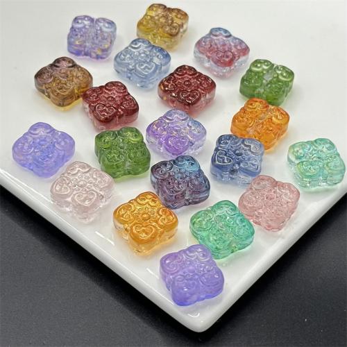 Perles murano faites à la main , chalumeau, cadre, DIY, Couleur aléatoire, 14mm, Vendu par PC