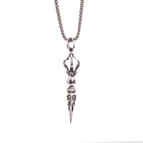 Zinklegierung Halskette, mit Lederband, Vajra, unisex & verschiedene Stile für Wahl, Länge:ca. 19.5-31.5 ZollInch, verkauft von PC[