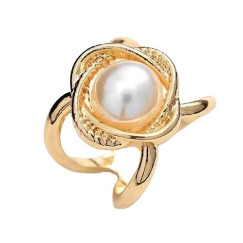 Scarf Buckle, Zinc Alloy, with Plastic Pearl, gold color plated & for woman & hollow, scarf buckle length 20-35mm 