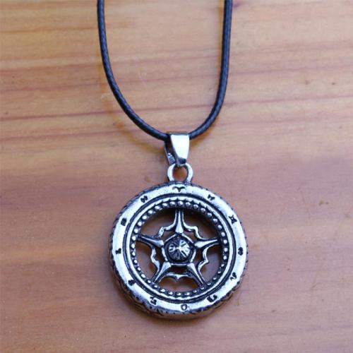 Zinklegierung Halskette, mit Lederband, Rad, verschiedene Stile für Wahl & für den Menschen, Länge:ca. 16-20 ZollInch, verkauft von PC[