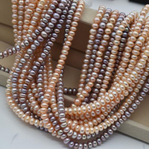 Perlas Keishi Cultivadas de Agua Dulce, Perlas cultivadas de agua dulce, Redondo aplanado, chapado, Bricolaje, más colores para la opción, 5x6mm, Vendido por Sarta