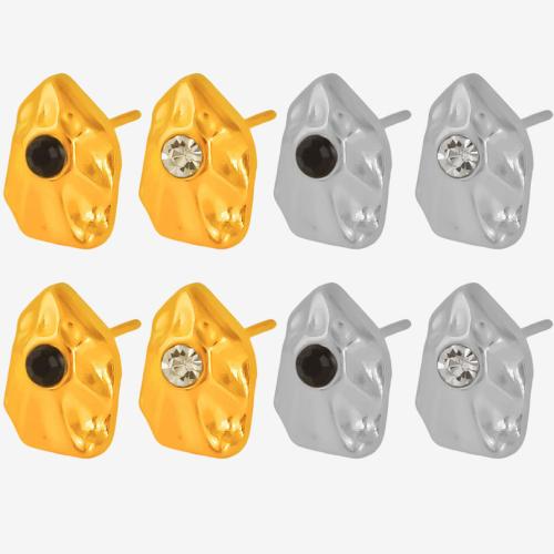 Acier inoxydable 304 boucle d oreille dormeuse, Placage, bijoux de mode & pour femme & avec strass, plus de couleurs à choisir, Vendu par paire