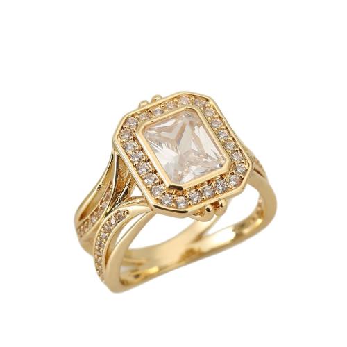 laiton bague, avec zircon cubique, Placage, normes différentes pour le choix & pour femme & avec strass & creux, plus de couleurs à choisir, Vendu par PC