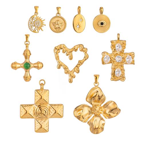 Stainless Steel Pendants, 304 Stainless Steel, plated, DIY golden 