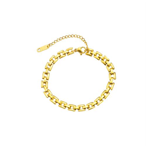 Bracelets en acier inoxydable, Acier inoxydable 304, Plaqué or 18K, bijoux de mode & unisexe, Vendu par PC