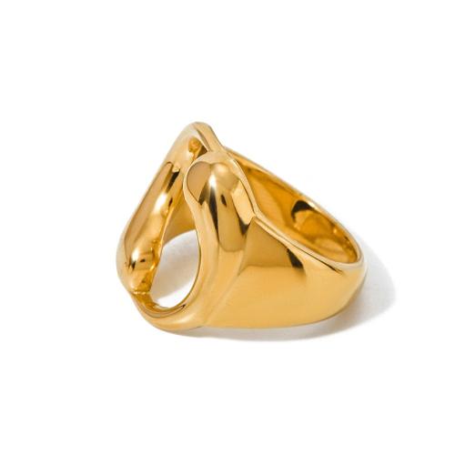Bague en acier inoxydable, Acier inoxydable 304, Plaqué or 18K, normes différentes pour le choix & pour femme & creux, Vendu par PC