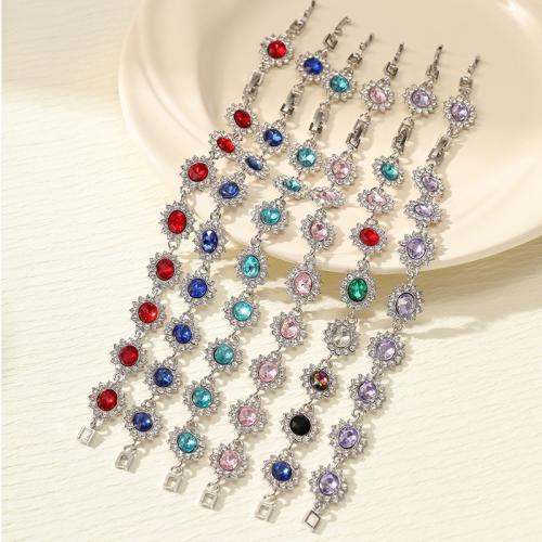 Zinc Alloy Rhinestone Bracelets, plated, fashion jewelry & for woman & with rhinestone .2cm cm 