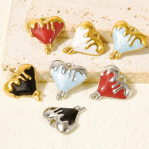 エナメル質のステンレス　ペンダント, 304ステンレススチール, ハート形, メッキ, DIY, 無色, 10パソコン/バッグ, 売り手 バッグ