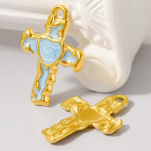 エナメル質のステンレス　ペンダント, 304ステンレススチール, ハートやクロス, メッキ, DIY, 無色, 10パソコン/バッグ, 売り手 バッグ