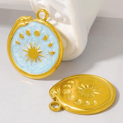 エナメル質のステンレス　ペンダント, 304ステンレススチール, 月とスター, メッキ, DIY, 無色, 10パソコン/バッグ, 売り手 バッグ