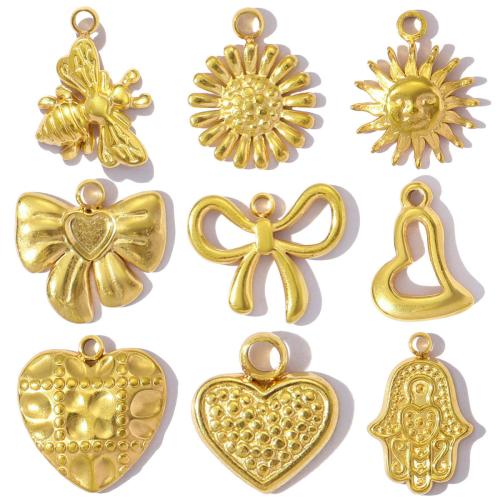 Titanium Steel Pendants, gold color plated, DIY, golden 