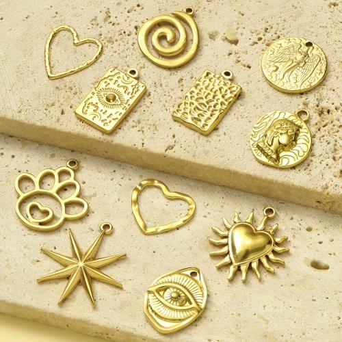 Titanium Steel Pendants, gold color plated, DIY, golden 