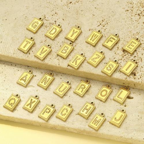 Titanium Steel Pendants, Square, gold color plated, DIY, golden 
