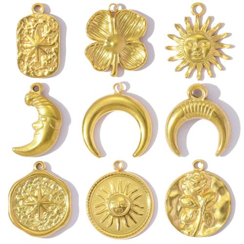 Titanium Steel Pendants, gold color plated, DIY, golden 
