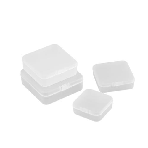 Polypropylene(PP) Storage Box, Square, dustproof & frosted, white 