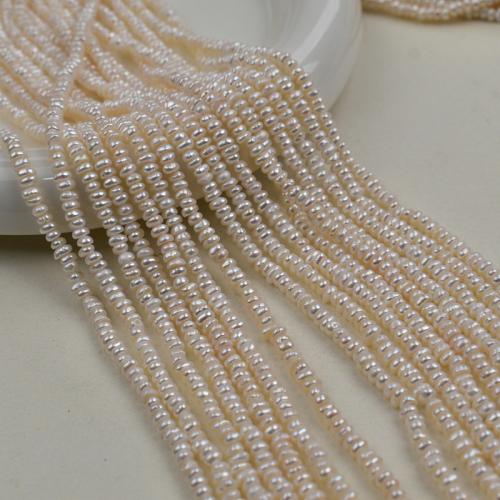 Perles de culture d'eau douce Keishi, perle d'eau douce cultivée, Plat rond, Placage, DIY, blanc Vendu par brin