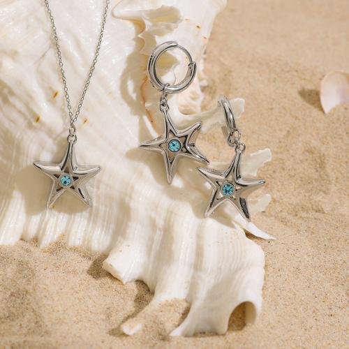 Bijoux strass en acier inoxydable Set, Acier inoxydable 304, Placage de couleur d'or, bijoux de mode & avec strass, plus de couleurs à choisir, Vendu par PC