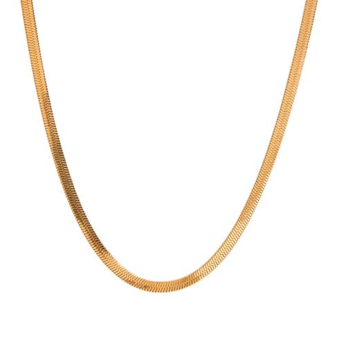 collier de chaîne en inox , Acier inoxydable 304, Placage de couleur d'or, bijoux de mode, doré, Vendu par PC