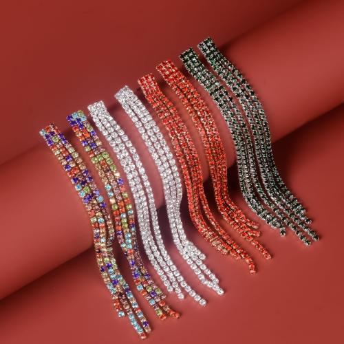 laiton boucle d'oreille en gland, bijoux de mode & pour femme & avec strass, plus de couleurs à choisir, Vendu par paire