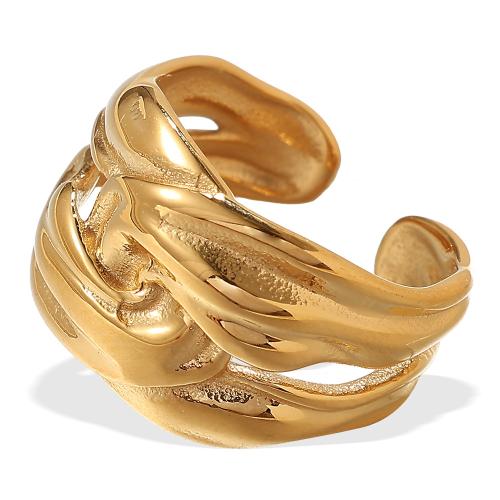 Bague en acier inoxydable, Acier inoxydable 304, Plaqué or 18K, normes différentes pour le choix & pour femme & creux, Vendu par PC