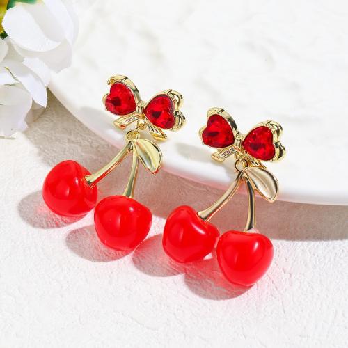 Zinc Alloy Drop Earring, with Acrylic, plated, fashion jewelry & for woman & enamel 