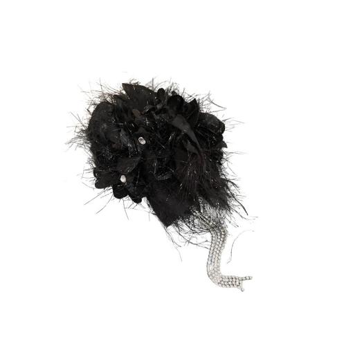 Etamine バンスクリップ, とともに アクリル, 女性用 & ライン石のある, ブラック, 売り手 パソコン